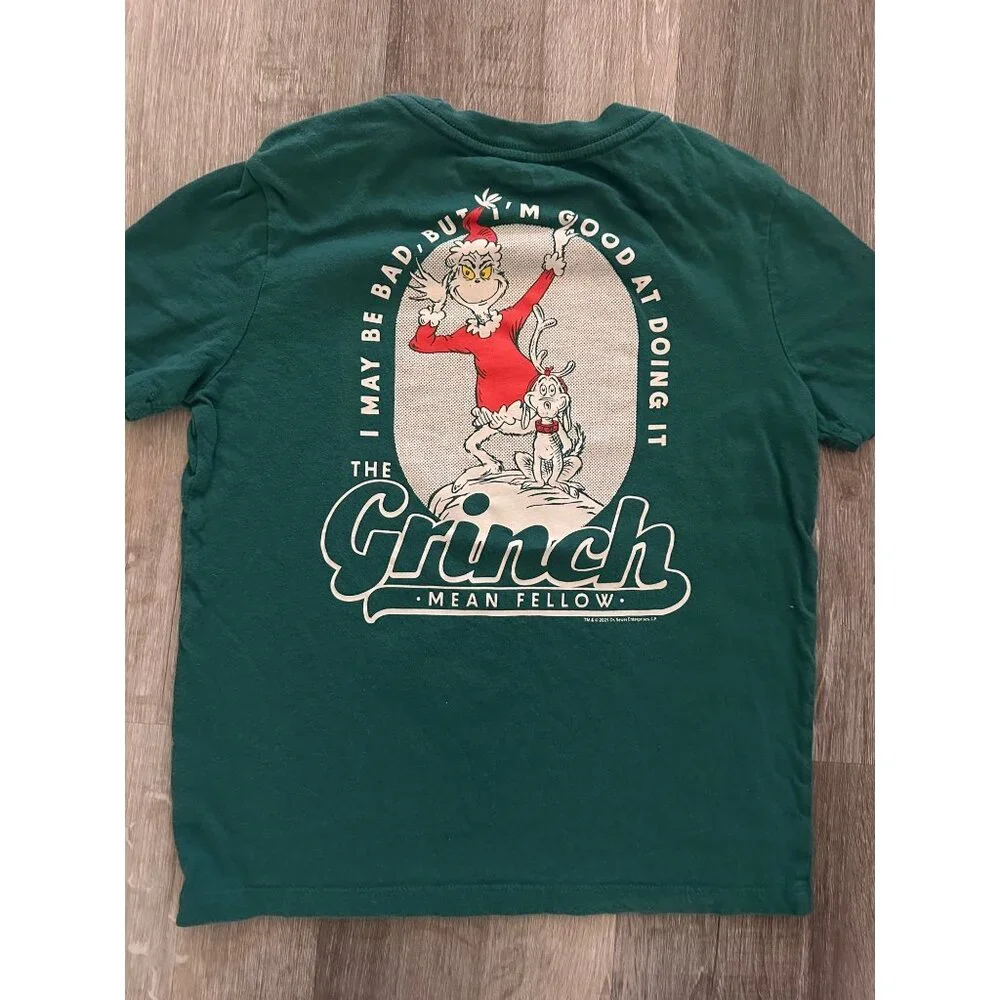 The grinch mean fellow Christmas shirt boys size 8